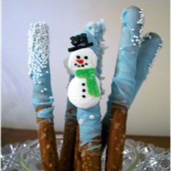 Snowman Pretzel Rods