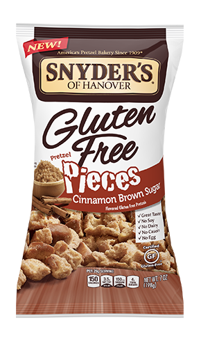 SoH Gluten Free Cinnamon Brown Sugar Pretzel Pieces 7oz_5_2019 Snyder's of Hanover Gluten Free Cinnamon Brown Sugar Pretzel Pieces Package